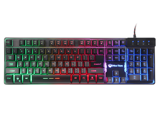 Imagen de TECLADO COLORIDO PARA JUEGOS CON RETROILUMINACION DE ARCO IRIS K9300
